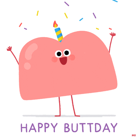 Crazy Birthday Dancing Butt Cartoon GIF