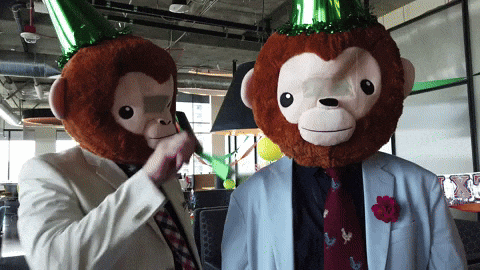 Crazy Birthday Party Monkey Head GIF