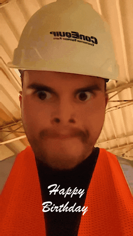 Crazy Birthday Silly Face Hard Hat GIF