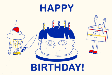 Crazy Boy Birthday Cake Animation GIF