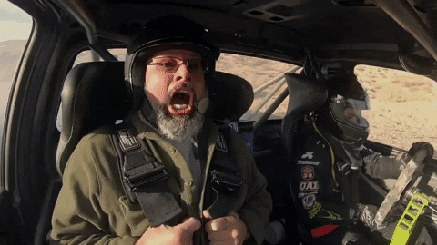 Crazy Driver And Shouting Passenger GIF