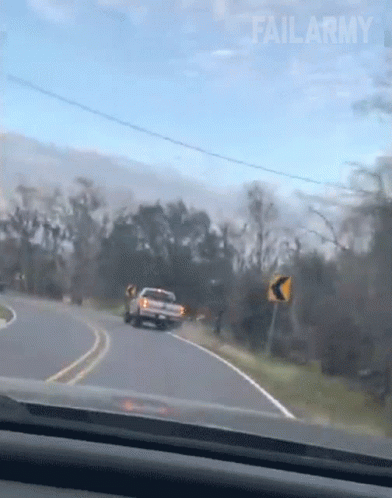 Crazy Driver Crashing Into Sign GIF