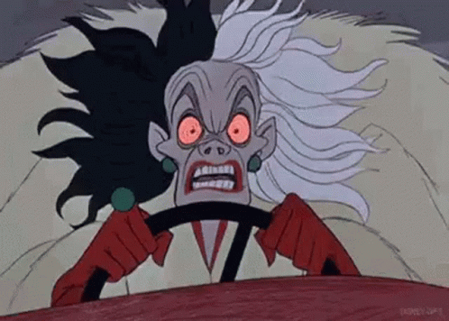 Crazy Driver Cruella De Vil GIF