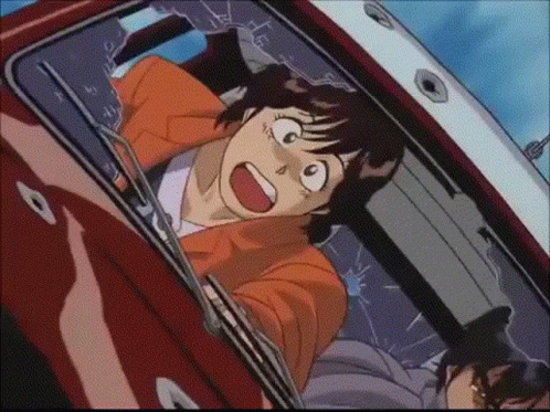 Crazy Driver From City Hunter Anime GIF