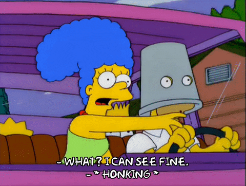 Crazy Driver The Simpsons Family GIF