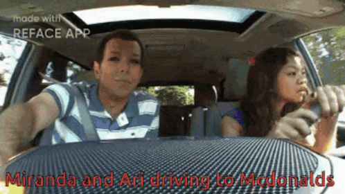 Miranda And Ari Crazy Driving To Mcdonalds GIF