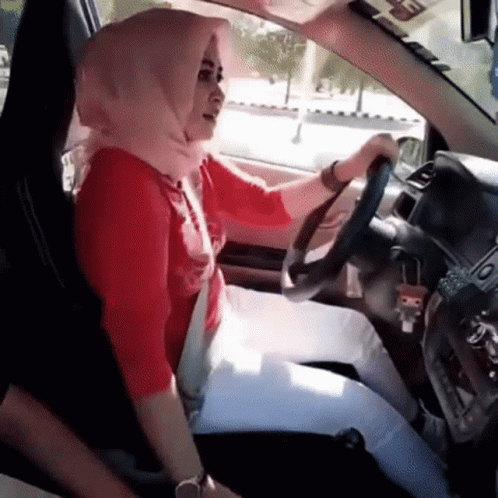 Muslim Girl Crazy Driving GIF