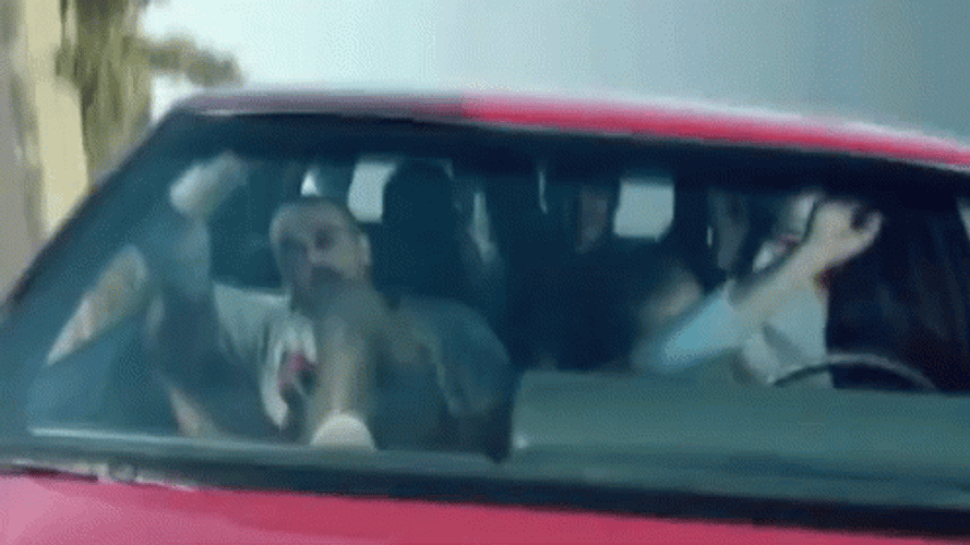 Crazy Driving Upside Down In A Car GIF