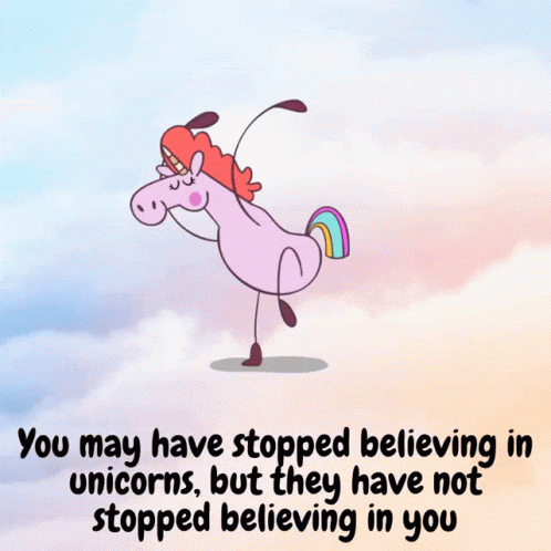 Crazy Happy Pink Fluffy Unicorns Dancing On Rainbows GIF