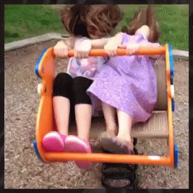 Crazy Kids On Spring Rider GIF