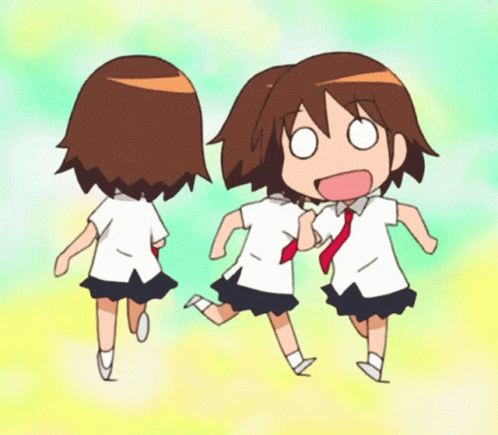 Crazy Kids Running In Circles Anime GIF