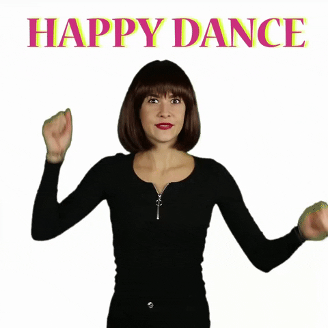 Crazy Lady Awkward Happy Dance GIF