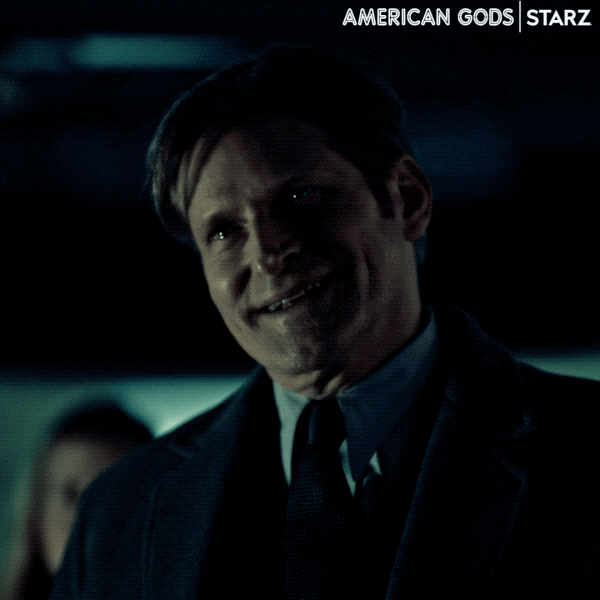 Crazy Laugh Crispin Glover American Gods GIF