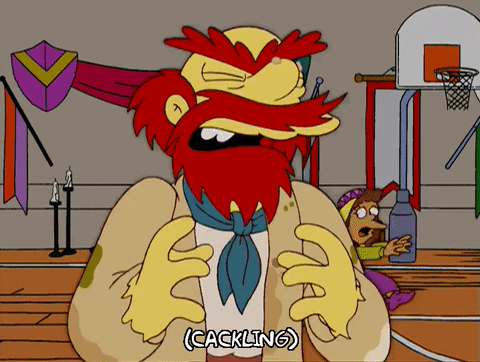 Crazy Laugh Groundskeeper Willie The Simpsons GIF