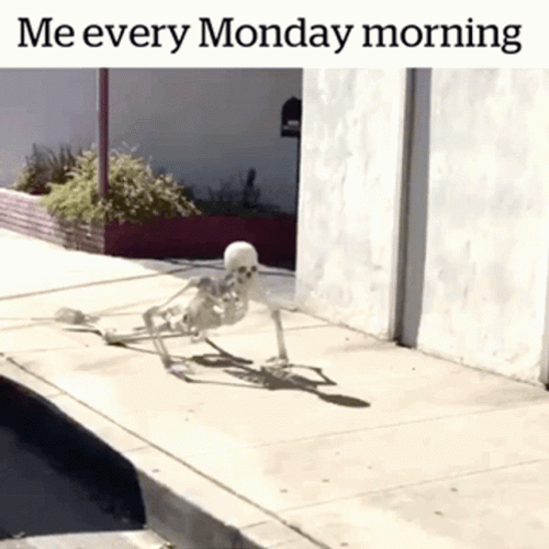 Crazy Monday Skeleton Crawling GIF