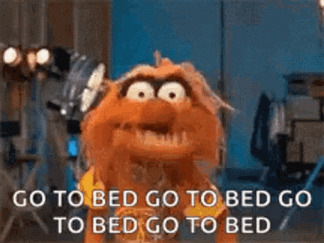Crazy Muppet Go To Sleep GIF