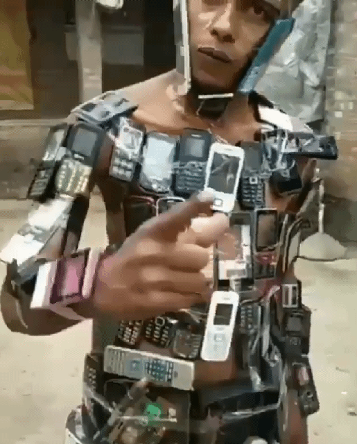 Crazy Nokia Phone Addict GIF