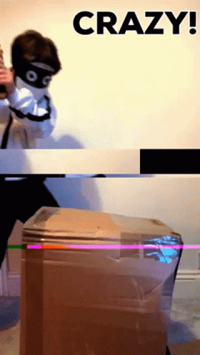 Crazy Person Box Striking GIF