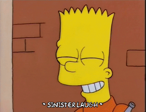 Crazy Sinister Laugh Bart Simpson GIF
