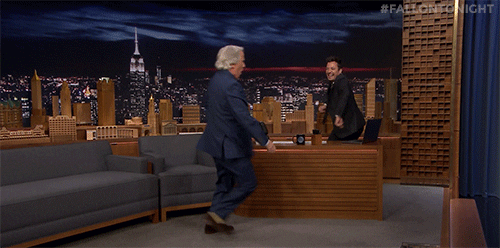Crazy Skipping Dance Jimmy Fallon GIF
