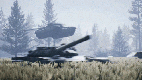 Crazy Tank Flying & Landing GIF