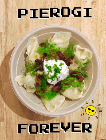 Cream Herbs Pierogi Forever GIF