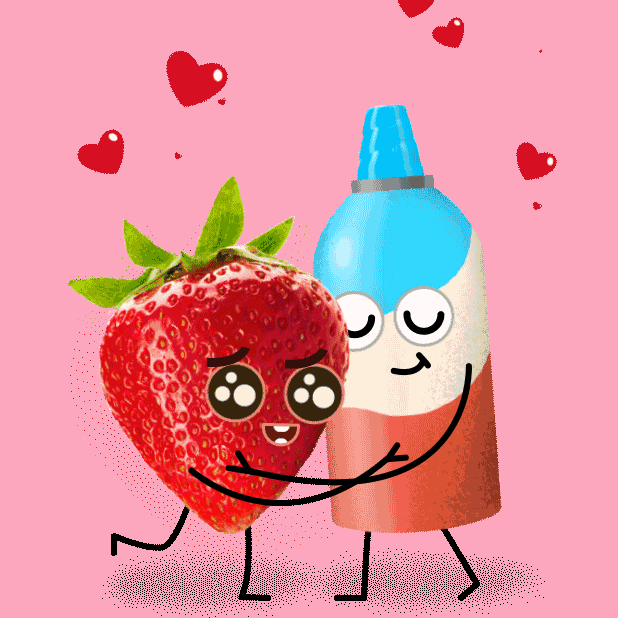 Cream Strawberry Love Art GIF