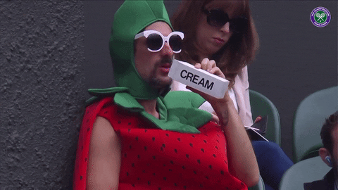 Cream Strawberry Man Wimbledon GIF