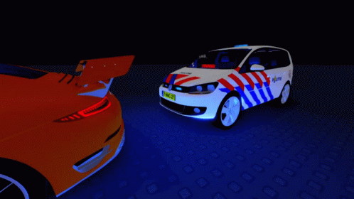 Creative Animated Police Car White GIF