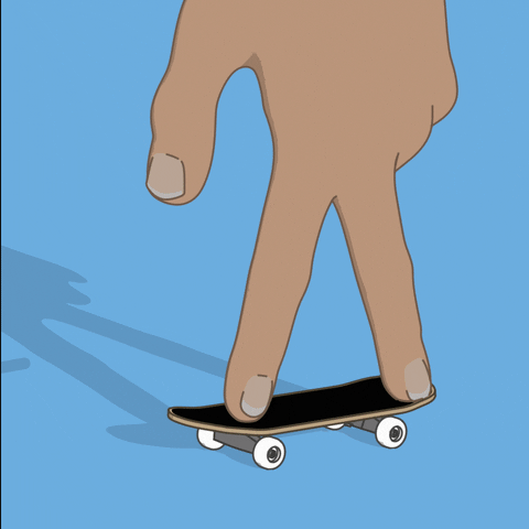 Creative Finger Skateboard Cartoon Loop GIF