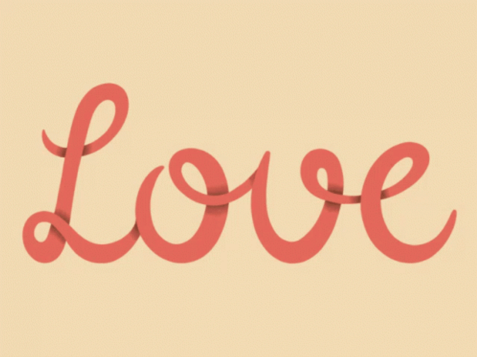 Creative Love Flash Typography GIF