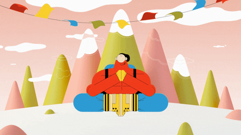 Creative Meditation Art With Mountains GIF