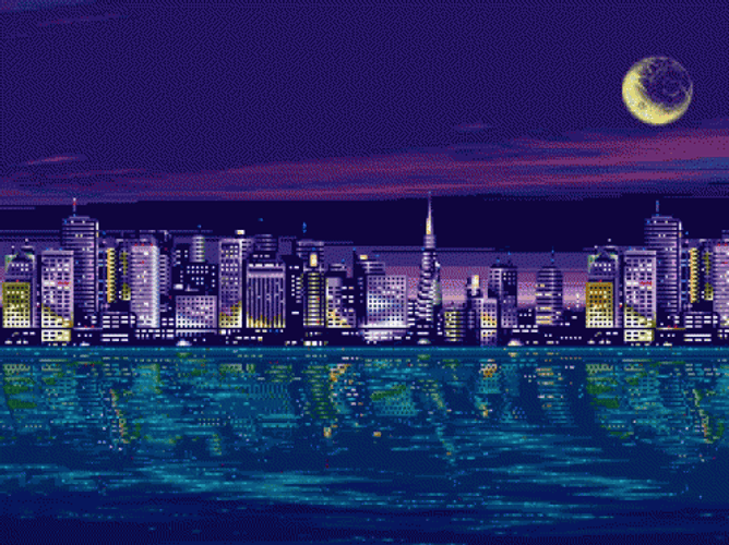 Creative Night City Animation GIF 