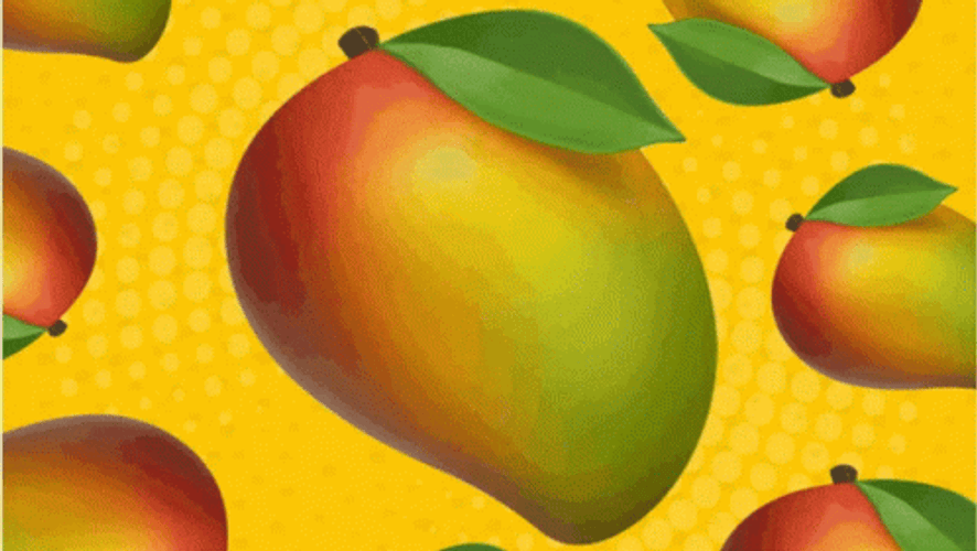 Creative Ripe Mango Fruit Rules Minimalist Typography GIF