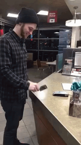 Funny Youtuber Bouncing Credit Card GIF