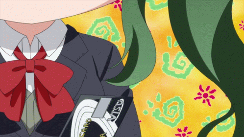 Anime Gril Handing Out Credit Card GIF
