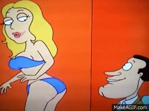 Hot Cartoon Lady Credit Card Swipe GIF