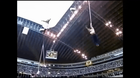 Creed Halftime Show Aerial Acrobats GIF