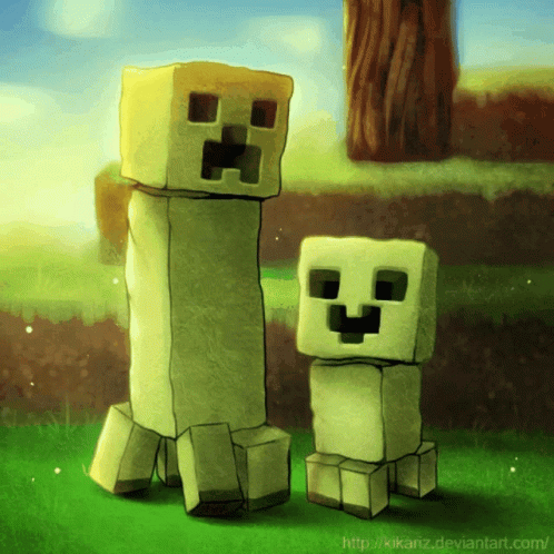 Creeper And Baby Creeper GIF