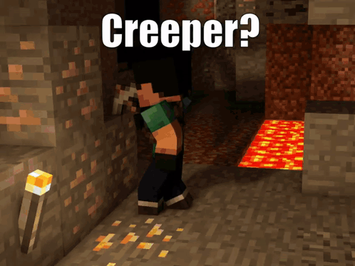 Creeper Standing in Cave Minecraft