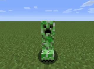 Creeper Standing In Minecraft Grass GIF