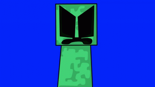 Creeper With Black Face GIF