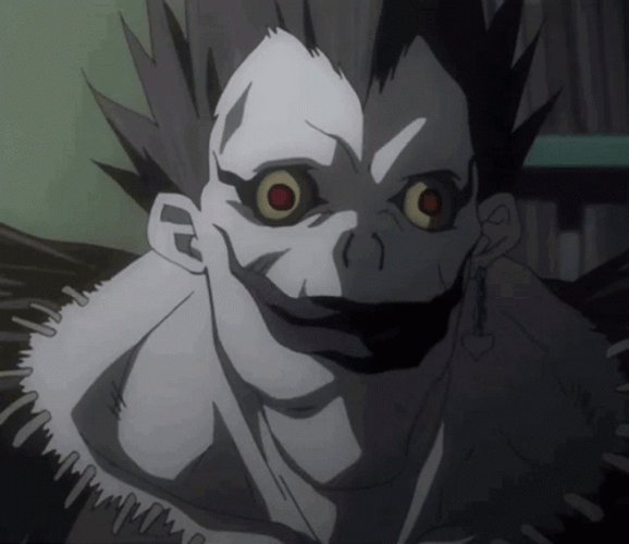 Creepy Anime Death Note Ryuk Chewing GIF 