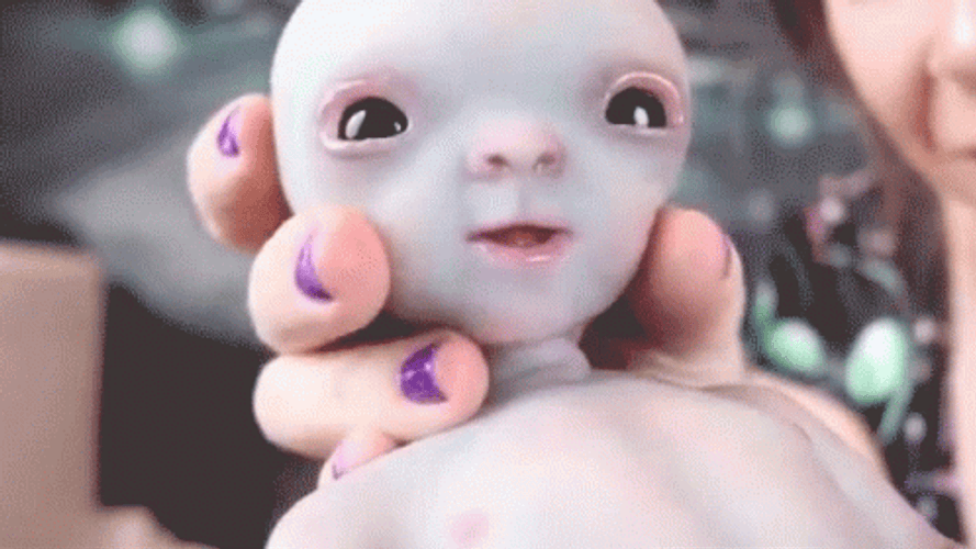 Creepy Baby Alien Doll GIF