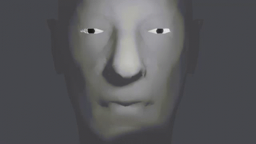 Creepy Blenderman Blink Scary Face GIF