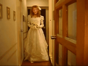 Creepy Bride Walking GIF