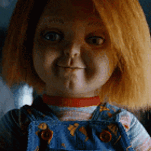 Creepy Chucky Doll Watching GIF