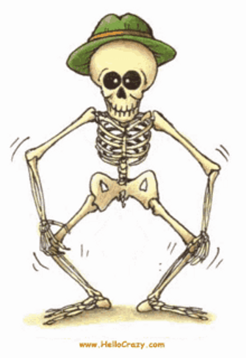 Creepy Dancing Skeleton Hat GIF