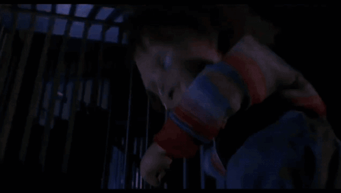 Creepy Doll in Crib With Blue Light