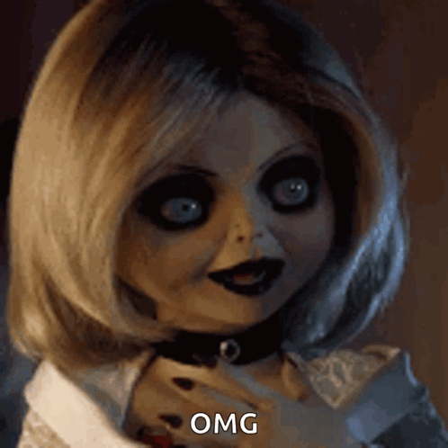 Creepy Doll With Choker Saying OMG